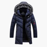 Men's Parka with Hood and Quilted Surface