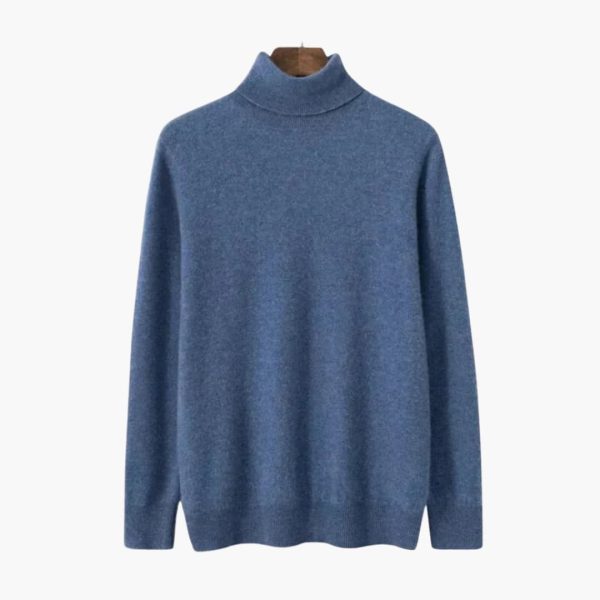 Men's Fine Knit Sweater with Ribbed Hem