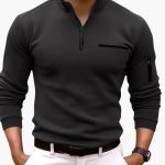 Men's Pullover with Half-Zip and Sleeve Pocket
