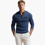 Men's Pullover with Half-Zip and Sleeve Pocket - Image 5