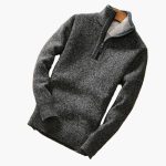 Men's Sweater with Half Zip and Ribbed Cuffs - Image 2