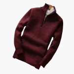 Men's Sweater with Half Zip and Ribbed Cuffs - Image 4