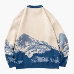 Men's Sweater with Round Neck and Mountain Pattern - Image 2