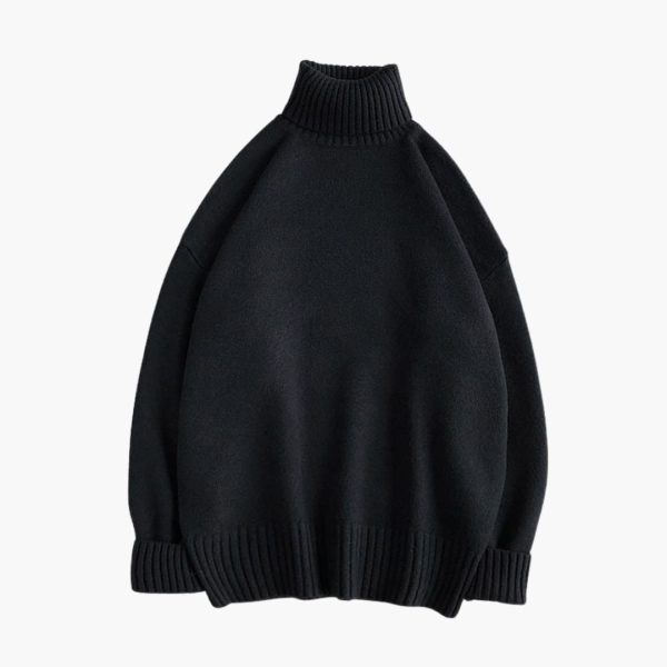 Men's Sweater with Knitted Roll Neck