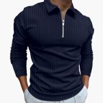 Men's Ribbed Knit Sweater with Collar - Image 4