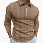 Men's Ribbed Knit Sweater with Collar