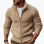 Men's Ribbed Sweater with Zipper