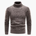 Men's Turtleneck Sweater with Ribbed Cuffs - Image 2