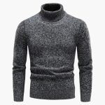 Men's Turtleneck Sweater with Ribbed Cuffs - Image 3