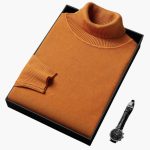 Men's Turtleneck Sweater with Long Sleeves and Ribbed Hem - Image 11