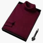 Men's Turtleneck Sweater with Long Sleeves and Ribbed Hem - Image 9
