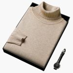 Men's Turtleneck Sweater with Long Sleeves and Ribbed Hem - Image 10