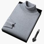 Men's Turtleneck Sweater with Long Sleeves and Ribbed Hem - Image 5