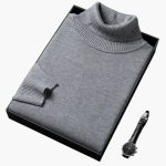 Men's Turtleneck Sweater with Long Sleeves and Ribbed Hem - Image 4