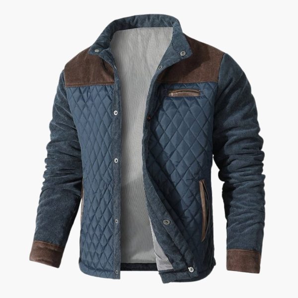 Men's Padded Jacket with Snap Button Closure