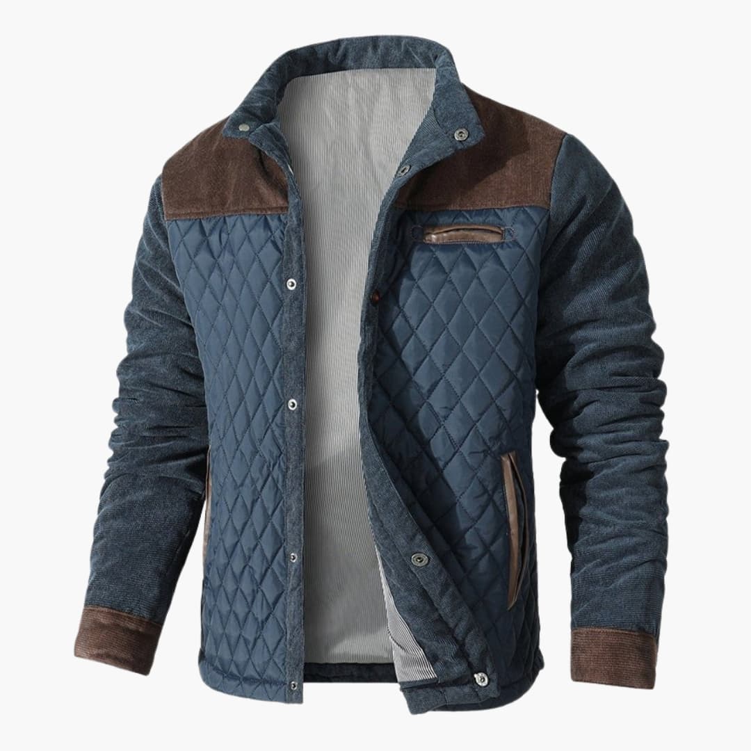 HerrenSteppjackemitDruckknopfverschluss_4_00a31611-39d2-4cd5-962e-04293fd84311.jpg Men's Quilted Jacket with Snap Button Closure - Image 1