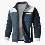Men's Quilted Jacket with Snap Button Closure - Image 2