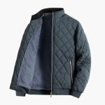 Men's Quilted Jacket with Stand-Up Collar and Zipper - Image 2