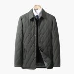 Men's Quilted Jacket with Lapel Collar