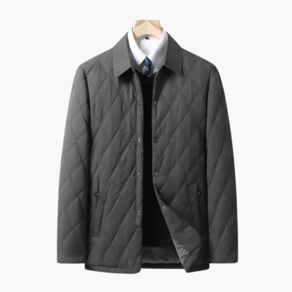 Men's Quilted Jacket with Lapel Collar