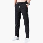 Men's Stretch Trousers with Waistband and Straight Leg