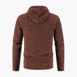 Men's Knitted Jacket with Hood and Zipper - Image 6