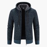 Men’s Hooded Cardigan with Zipper and Pockets - Image 2