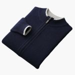 Men's Cardigan with Zipper and Ribbed Collar - Image 5