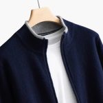 Men’s Knit Cardigan with Zipper and Ribbed Trim - Image 5