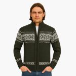Men's Zip-Up Cardigan with Stand-Up Collar - Image 2