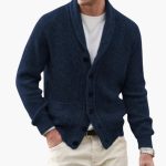 Men's Cardigan with Shawl Collar and Button Placket - Image 4