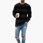 Men's Knit Sweater Crew Neck with Long Sleeves - Image 3