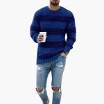 Men's Knit Sweater Crew Neck with Long Sleeves - Image 4