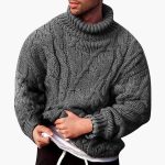 Men's Knitted Sweater with Turtleneck