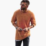 Men's Knitted Sweater with Round Neck and Ribbed Cuffs - Image 2