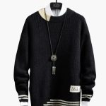 Men's Knit Sweater with Crew Neck and Ribbed Hem - Image 2