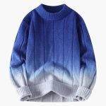 Men's Knit Sweater with Crew Neck and Gradient - Image 4