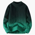 Men's Knit Sweater with Crew Neck and Gradient - Image 5