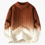 Men's Knit Sweater with Crew Neck and Gradient