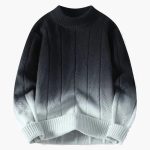Men's Knit Sweater with Crew Neck and Gradient - Image 3