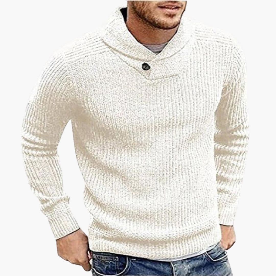 HerrenStrickpullovermitSchalkragen_1.jpg Men's Sweater with Shawl Collar - Image 1
