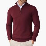 Men's Knit Sweater with Stand-Up Collar - Image 3