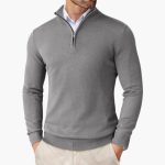 Men's Knit Sweater with Stand-Up Collar - Image 6