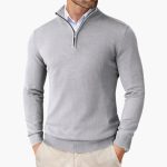 Men's Knit Sweater with Stand-Up Collar - Image 7
