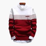 Men's Knitted Sweater with Stripes - Image 2