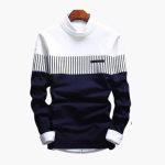 Men's Knitted Sweater with Stripes - Image 3
