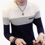Men's Knitted Sweater with Stripes - Image 5