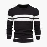 Men's Knitted Sweater with Striped Surface - Image 6
