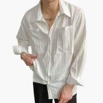 Men's T-Shirt with Round Neck and Ribbed Texture - Image 2