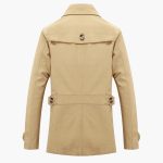 Men's Trench Coat with Button Closure and Pocket Details - Image 21